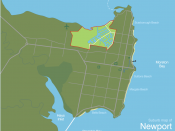 English: Suburb map of Newport at the north of the Redcliffe peninsula in Queensland, Australia.