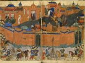 English: Mongols besieging Baghdad in 1258 Русский: Осада Багдада монголами. 1258 год.