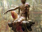 Bodhisattva Avalokitesvara (Guanshiyin), Shanxi Province, China. 11th-12th century CE. Liao Dynasty (907-1125 CE). Polychromed Wood. Nelson-Atkins Museum Collection, Kansas City, Missouri.
