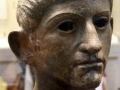 Bronze head of a Roman emperor (Claudius or Nero). 1st century AD. Found at Rendham, Suffolk, England. British Museum