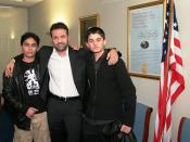 Kite Runner author Khaled Hosseini with Bahram and Elham Ehsas, who acted in the film