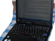 A photo of a X60 IBM Thinkpad made under license by Lenovo.