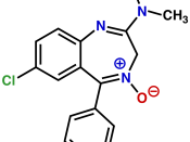 English: Chemical structure of chlordiazepoxide
