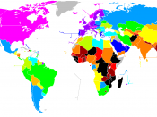 World map showing 2007 estimates about GDP (PPP) per capita (international dollars) {| style=