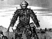 English: An 18th century engraving of a Celtic wicker man.