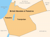 British Mandate of Palestine, 1920s. Created by modification of public domain image Image:BritishMandatePalestine1920.jpg. Modifications consisted of enlarging the font of two words and converting to PNG.