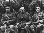 Sir Winston Churchill with the Royal Scots Fusiliers near the Western Front in 1916