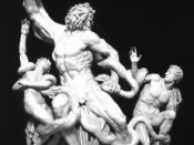English: c1850 photograph of Laocoon sculpture showing pre 20th Century restoration