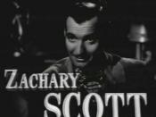 Cropped screenshot of Zachary Scott from the film Mildred Pierce (film) Español: Escena de Mildred Pierce (Alma en suplicio) (1945)