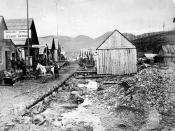The town of Bakerville which grew up in the Cariboo Gold Rush (1865)