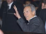 English: Clint Eastwood leaving the press conference for 