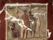 English: Hippolytus and Phaedra, fresco from Pompeii