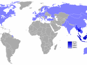 English: The map shows the countries that acceded to the ASEAN Treaty of Amity and Cooperation by date.