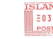 English: Meter stamp catalog image, Iceland type B2B