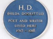 English: Plaque for Hilda Doolittle, 44 Mecklenburgh Square, London WC1