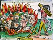 Jews are burned alive during the Black Death.