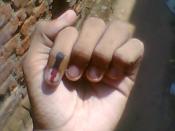 മലയാളം: Ink marking after Vote (India)