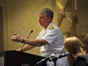 English: WASHINGTON (Oct. 1, 2009) Chief of Naval Operations (CNO) Adm. Gary Roughead delivers remarks for 