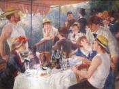 English: Luncheon of the Boating Party (1881) is a painting by French impressionist Pierre-Auguste Renoir. It is currently housed in the Phillips Collection in Washington, D.C. Français : Le déjeuner des canotiers
