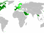 Dark green areas are countries with confirmed human cases of vCJD. Light green shows countries which have reported cases of only BSE.