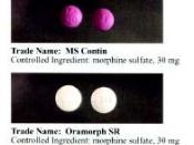 Example of different morphine tablets