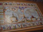 Done jigsaw puzzle of historical map from 1639 y.