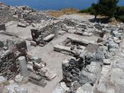 Ruins of Ancient Thira, Santorini, Greece.
