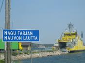 English: The car ferry between Pargas and Nagu in Finland. Suomi: Paraisten ja Nauvon välillä seututiellä 180 kulkeva lautta.