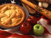 American cultural icons, apple pie, baseball, and the American flag