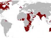 English: A map of the British Empire in 1921 when it was at its height.