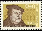 English: Postage stamp depicting Martin Luther, the initiator of the Protestant Reformation