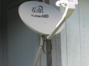English: Dish 1000.4 (with the TurboHD branding), with a DP Plus triple LNB.
