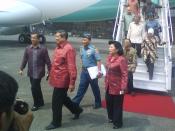 English: Indonesian President Susilo Bambang Yudhoyono with his wife.