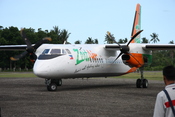 English: A Zest Airways Xian MA60, with tail number RP-C8892, arrives at the tarmac of Marinduque Airport in Gasan, Marinduque, Philippines. Tagalog: Isang Xian MA60 ng Zest Airways, na may bilang ng buntot RP-C8892, ay dumating sa rampang pampaliparan ng