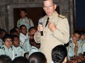 English: CHICAGO (Aug. 25, 2010) Adm. Mike Mullen, chairman of the Joint Chiefs of Staff, addresses questions of leadership style from Junior ROTC students who attend Chicago Public Schools during the Hyman G. Rickover Leadership Series at the Union Leagu