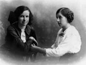English: Marion Smith and Eva Bowdler. Students at St Saviour's Convent, Toowoomba.