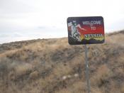English: i toke this picture of the state sign of Nevada and this is when i was going to Las Vegas.