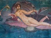 Fresco from Pompei, Casa di Venus, 1st century AD. Dug out in 1960. It is supposed that this fresco could be the Roman copy of famous portrait of Campaspe, mistress of Alexander the Great
