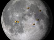 English: Map of Apollo landings on the Moon