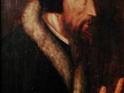 English: Anonymous 16th century portrait of Calvin. (Front cover Cottret, Bernard (2000), Calvin: A Biography, Grand Rapids, Michigan: Wm. B. Eerdmans)