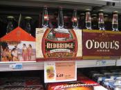 Gluten free beer made from sorghum in an American supermarket; to be used to illustrate articles about gluten-free beer, celiac disease and related topics (not as an advertisement for this specific brand)