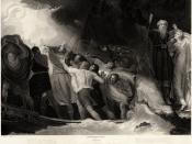 The shipwreck in Act I, Scene 1, in a 1797 engraving based on a painting by George Romney