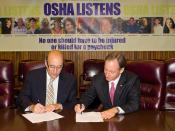 OSHA alliance signing with OSHA Asst. Secertary David Michaels