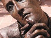 Gerard Manley Hopkins, (poet in bronze), 2005. Slightly larger than life-size. Regis University, Denver, Colorado.