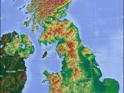 Topographic map of the United Kingdom.