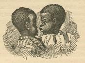 Black children from Uncle Remus, His Songs and His Sayings: The Folk-Lore of the Old Plantation, by Joel Chandler Harris, p. 222. Illustrations by Frederick S. Church and James H. Moser. New York: D. Appleton and Company, 1881.