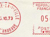 English: International Postage Meter Stamp Catalog image, Andorra type B2B