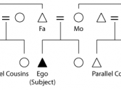 English: An anthropology chart showing the relations between family members.