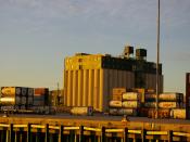 Grain elevator seen from the Mississippi River, Port of New Orleans