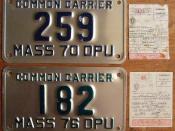 MASSACHUSETTS, COMMON CARRIER plates 1970 and 1976 ---WITH REGISTRATION PAPERS